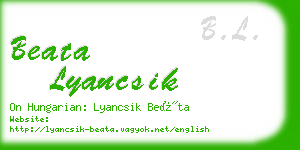 beata lyancsik business card